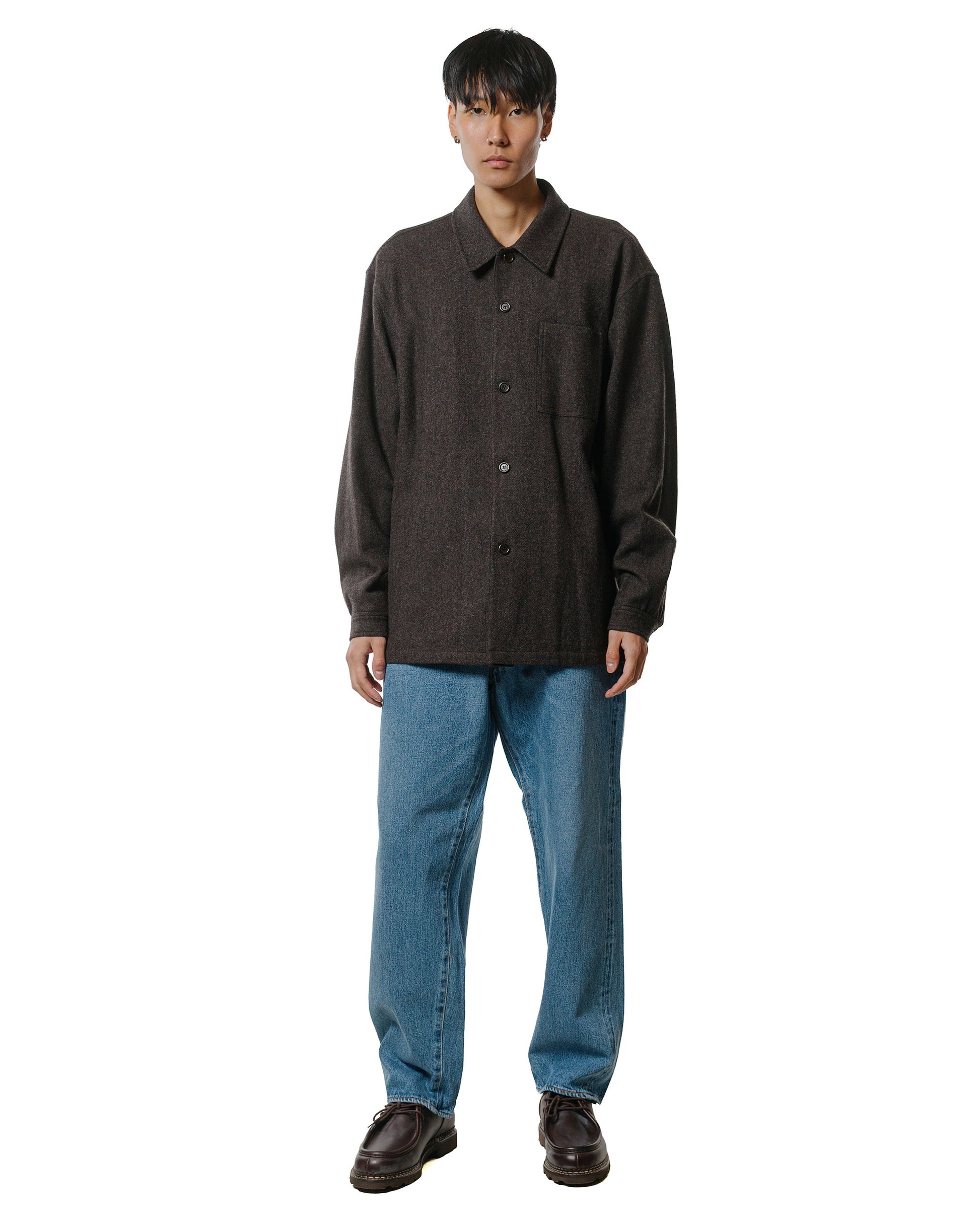 Amomento Wool Shirt Dark Brown