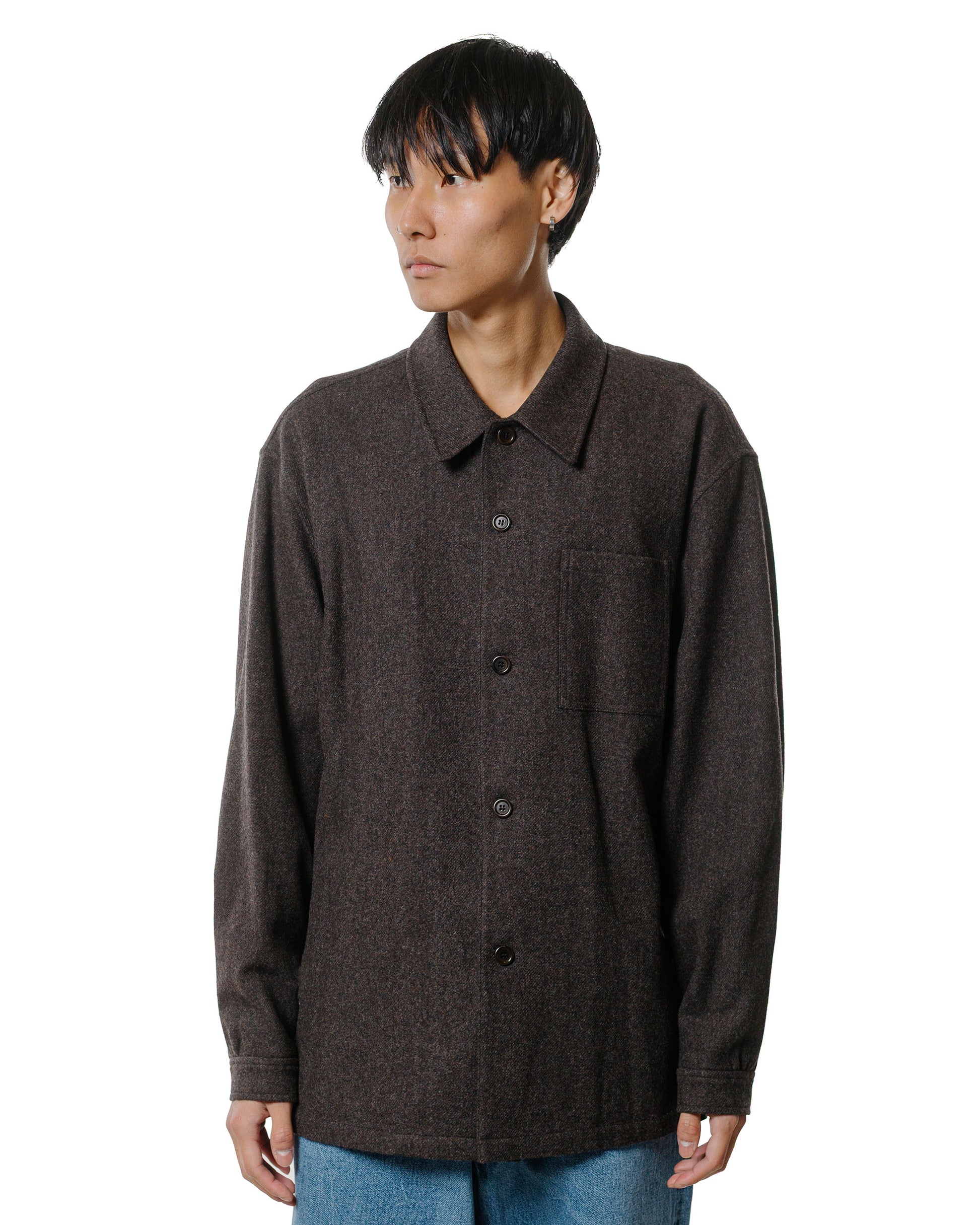 Amomento Wool Shirt Dark Brown
