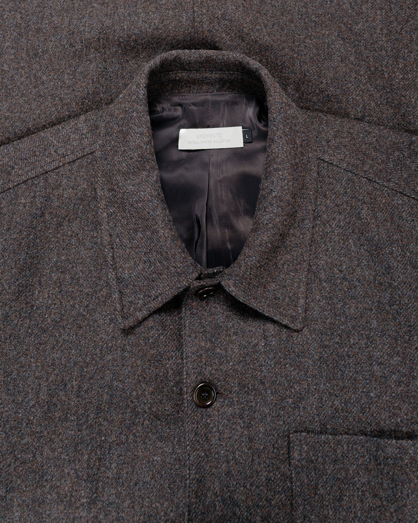 Amomento Wool Shirt Dark Brown