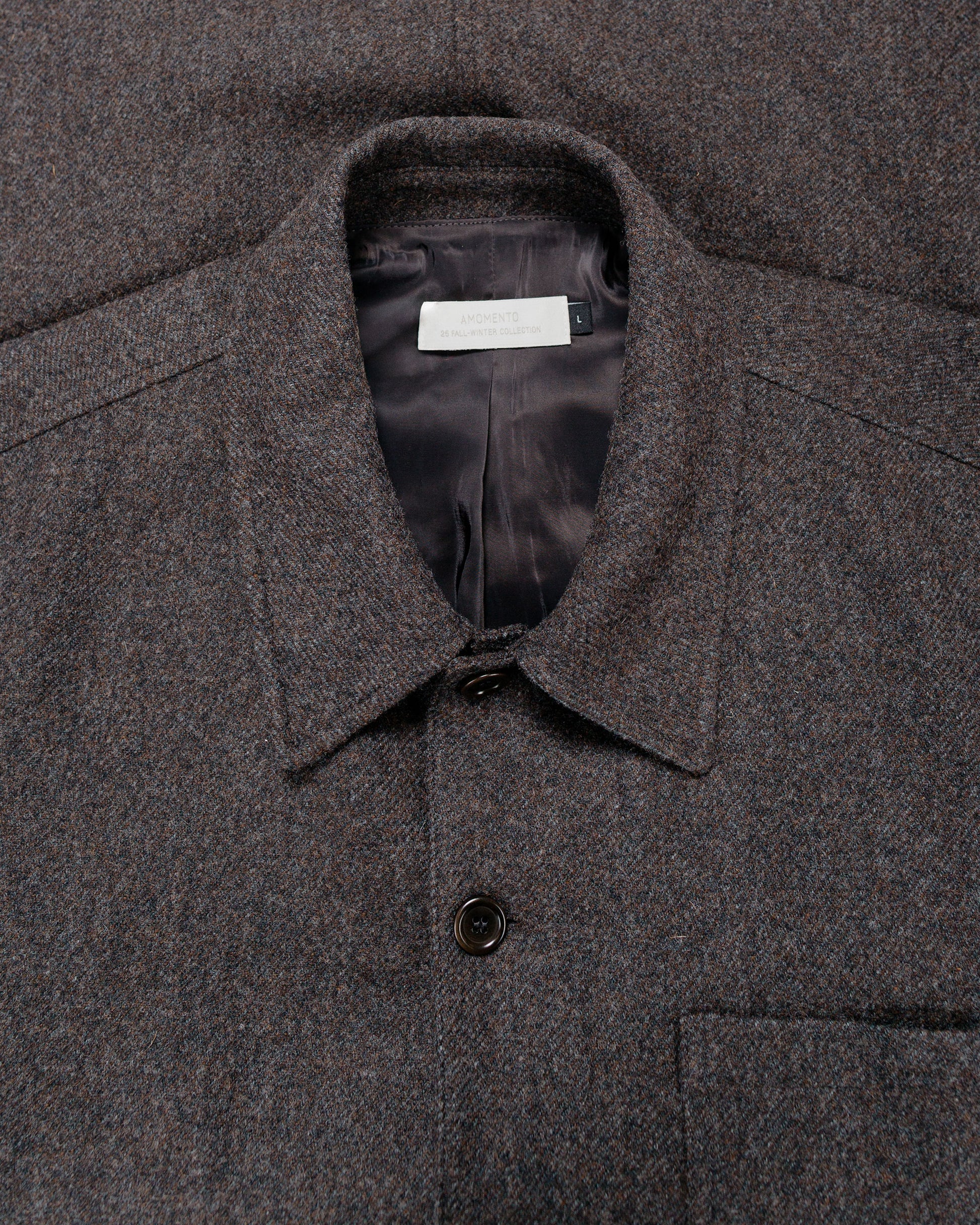 Amomento Wool Shirt Dark Brown