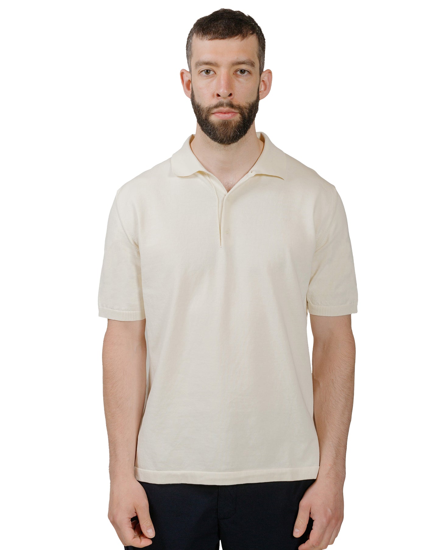 Andersen-Andersen Polo Short Off White model front