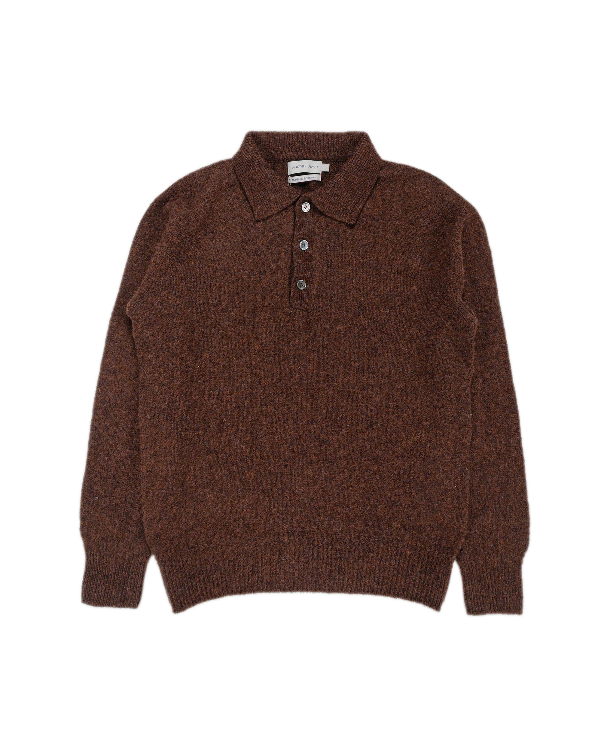 ANOTHER ASPECT knit polo ポーガーズ Another Aspect Polo Shirt 1.0 - Light Grey Melange | Garmentory