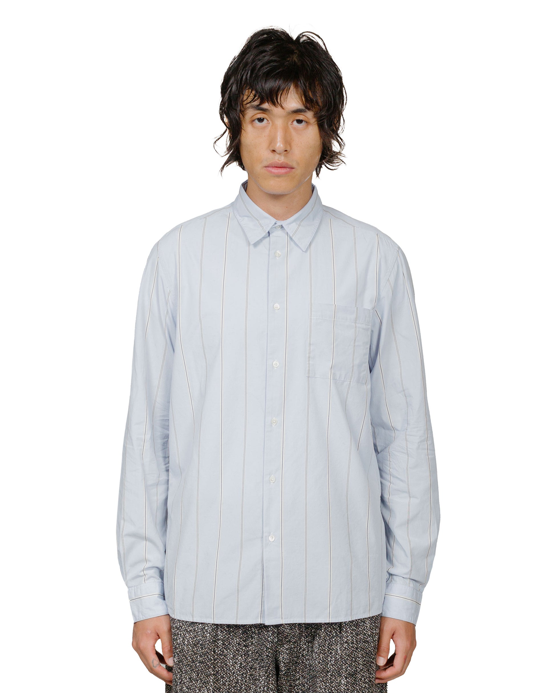 Another Aspect Another Shirt 3.0 Blue/Navy Stripe model front