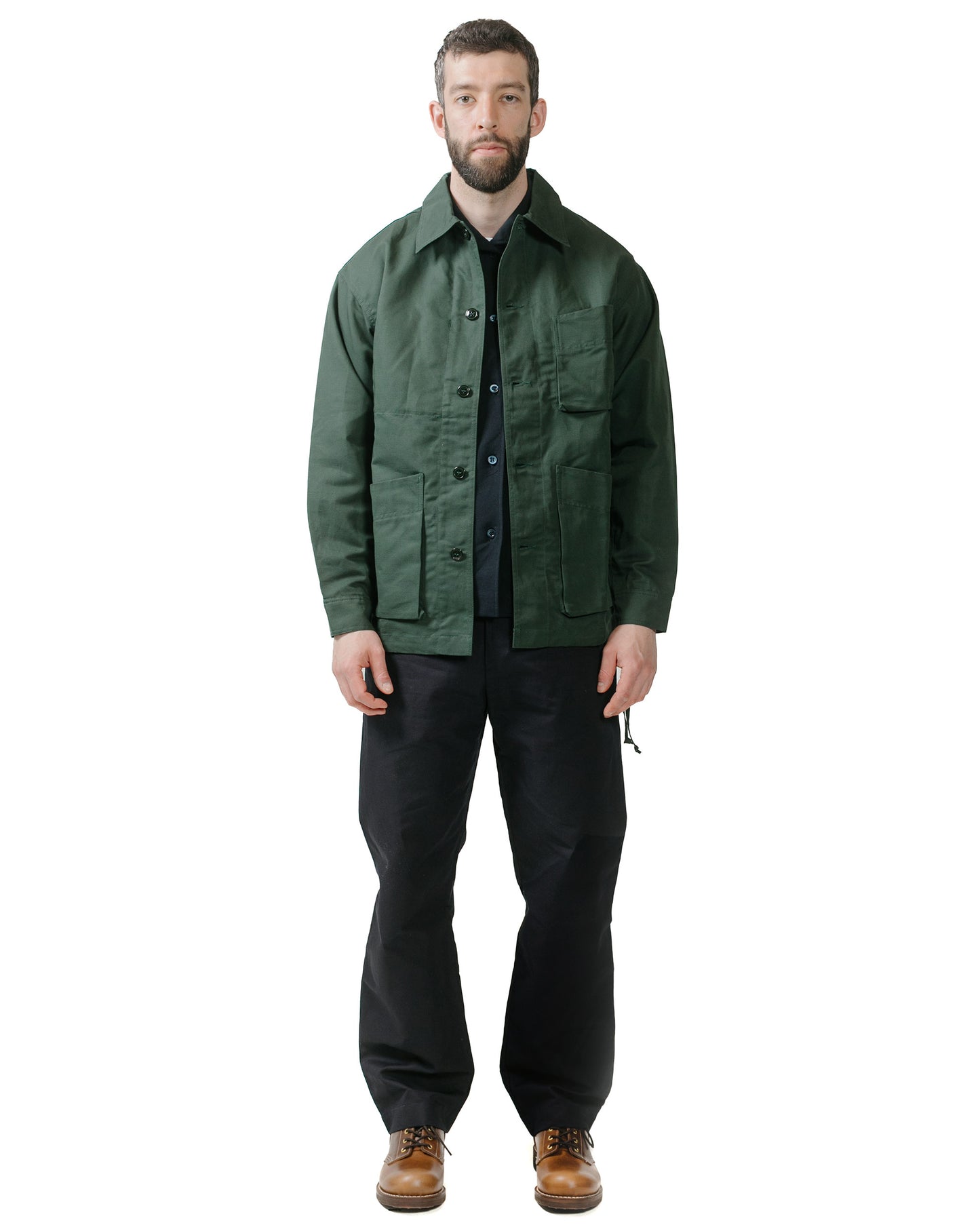 Arpenteur ADN Cotton Linen Gabardine Green model full