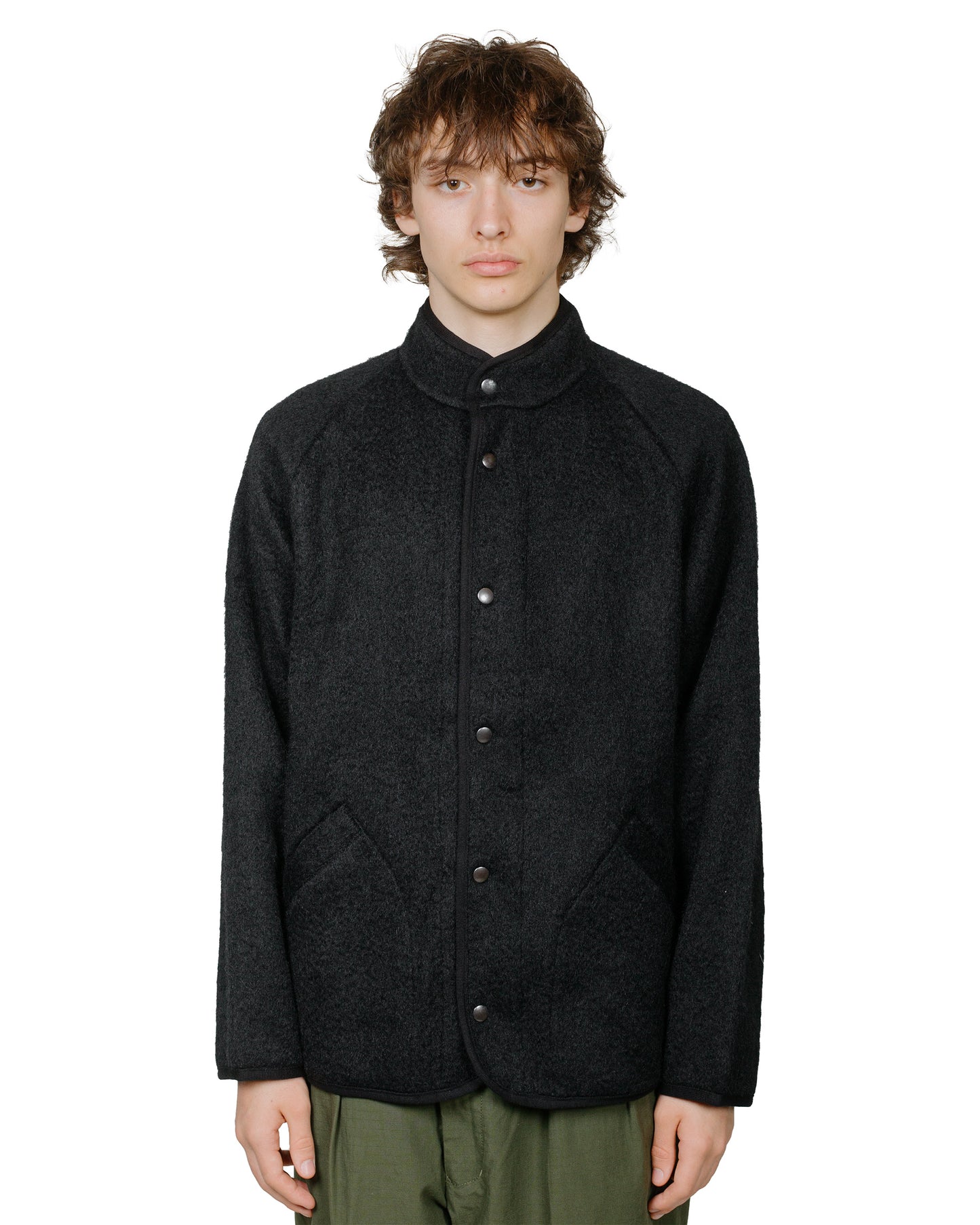 Arpenteur Contour Brushed Wool/Mohair Black model front