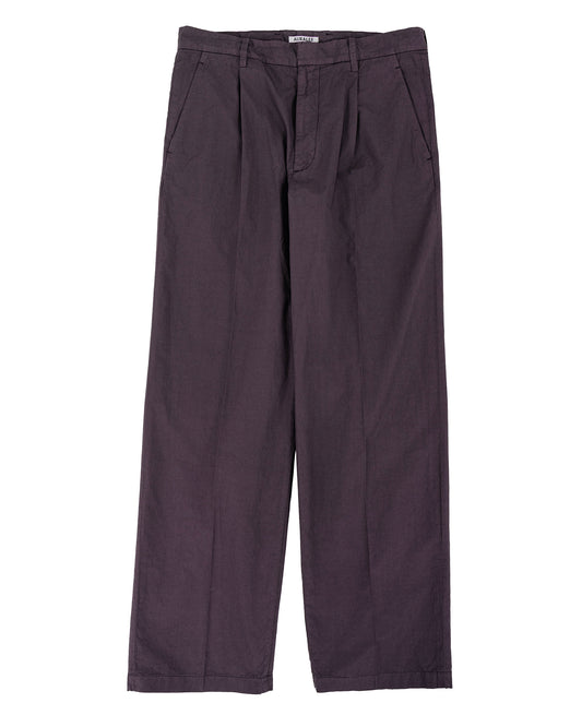 Auralee Garment Dyed Finx Shuttle Weather One-Tuck Slacks Dark Brown