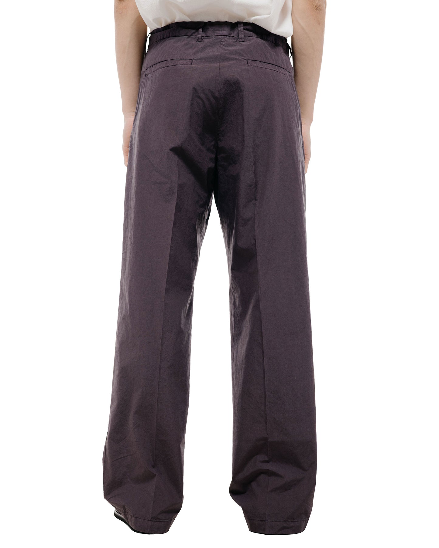 Auralee Garment Dyed Finx Shuttle Weather One-Tuck Slacks Dark Brown