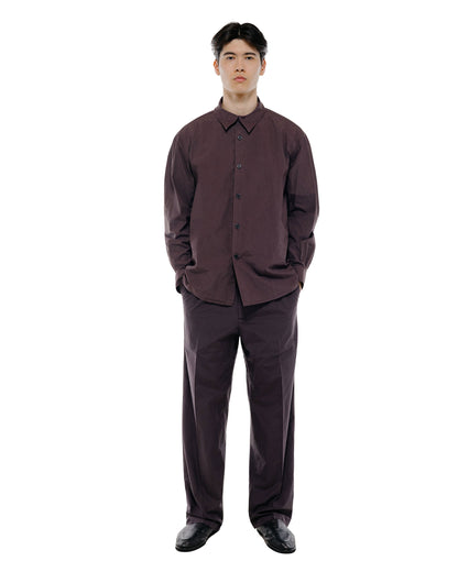 Auralee Garment Dyed Finx Shuttle Weather Shirt Dark Brown