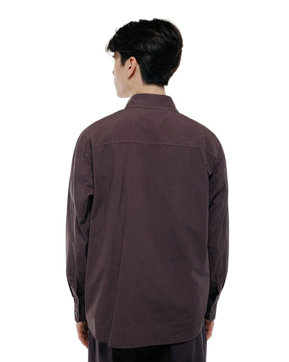 Auralee Garment Dyed Finx Shuttle Weather Shirt Dark Brown