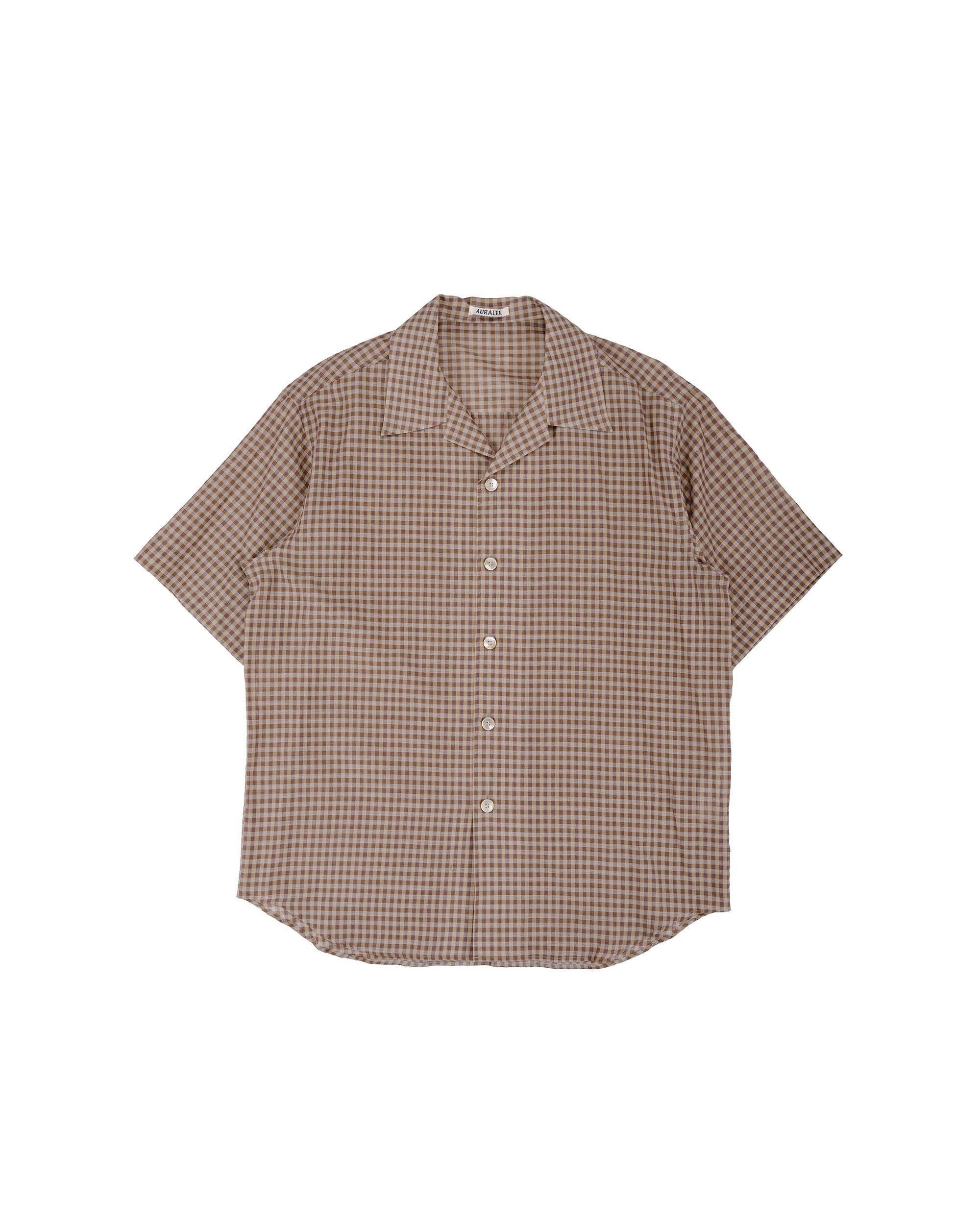 Auralee Washed Finx Twill Big Half Sleeved Shirt Sax Blue