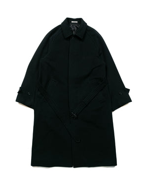 Auralee Cashmere Wool Mosser Soutien Collar Coat Black
