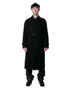 Auralee Cashmere Wool Mosser Soutien Collar Coat Black model full