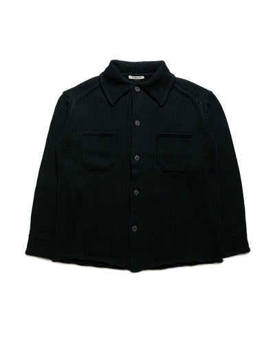 Auralee belted button-up cotton coat - Black
