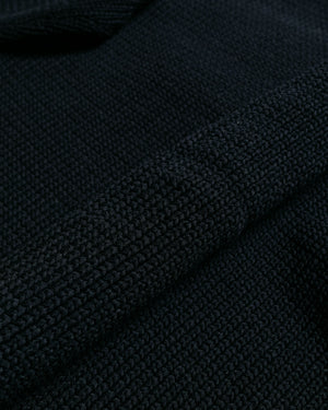 Auralee Cotton Lily-Yarn Knit Blouson Dark Navy fabric