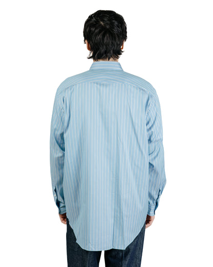 lost & found Auralee Auralee Cotton Silk Stripe Shirt Sax Blue Stripe