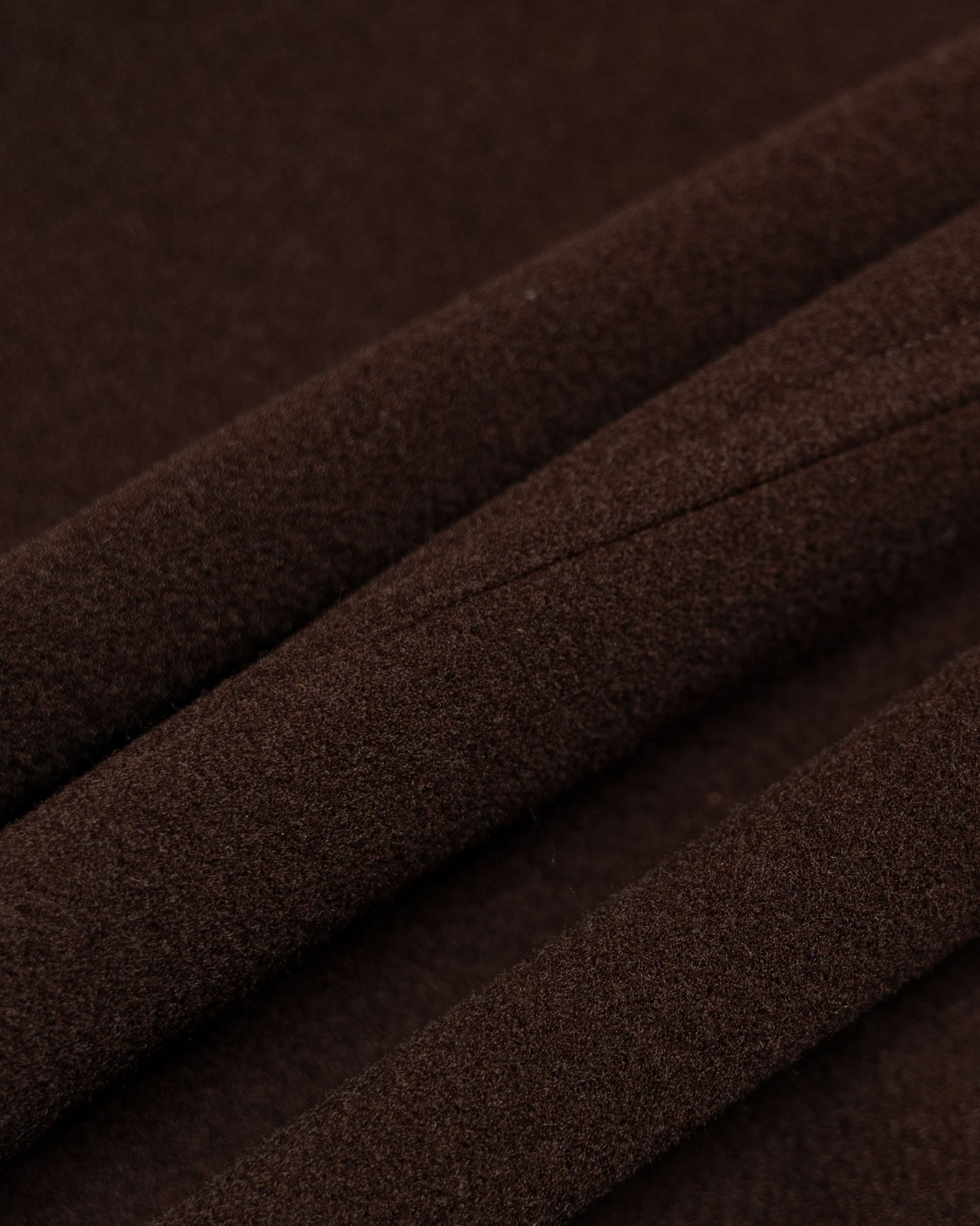 Auralee Double Cloth Heavy Wool Pile Zip Blouson Dark Brown fabric