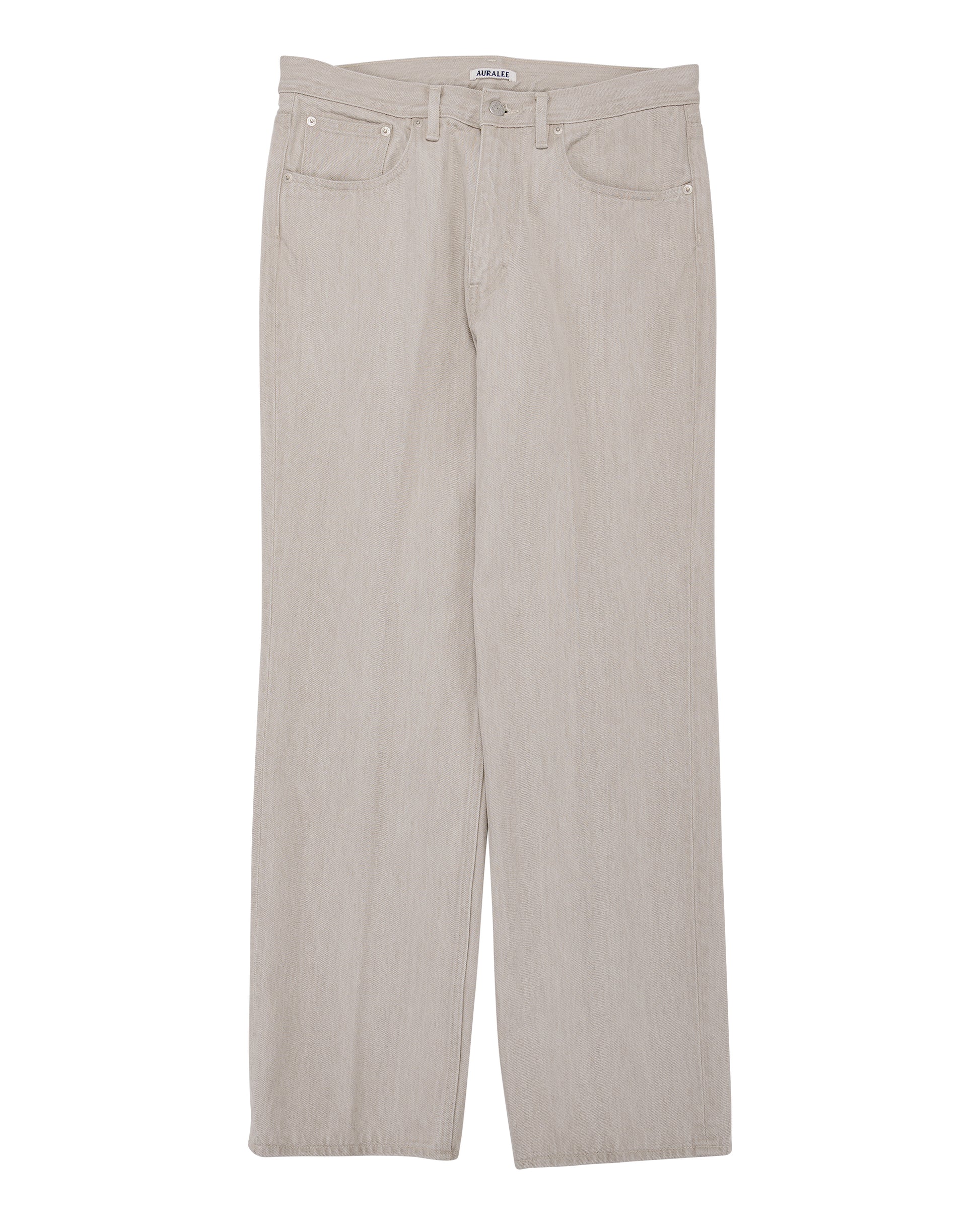 Auralee Faded Hard Twist Denim 5P Pants Light Gray