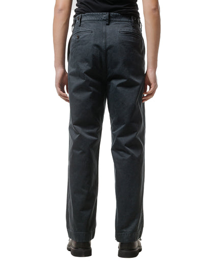 Auralee Garment Dyed Finx Chino One-Tuck Pants Black