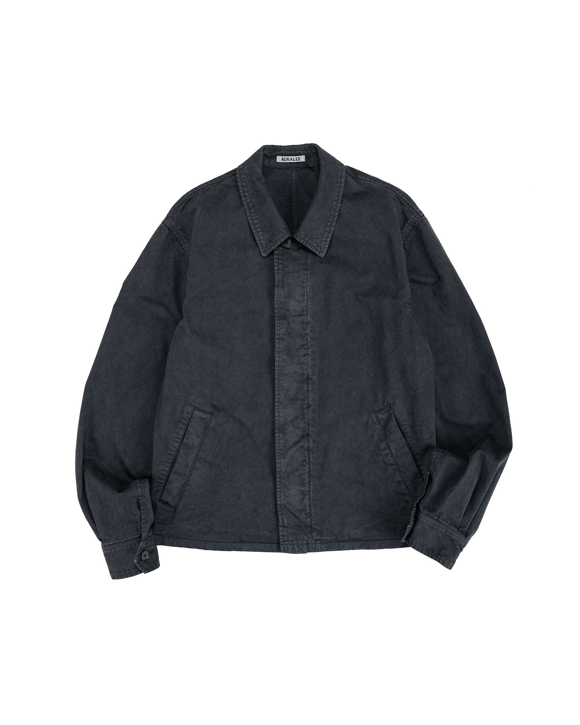 オーラリー　washed finx フィンクス　コットン　ジャケット　黒　4 AURALEE Washed Finx Ripstop Chambray Big Field Blouson | 大阪