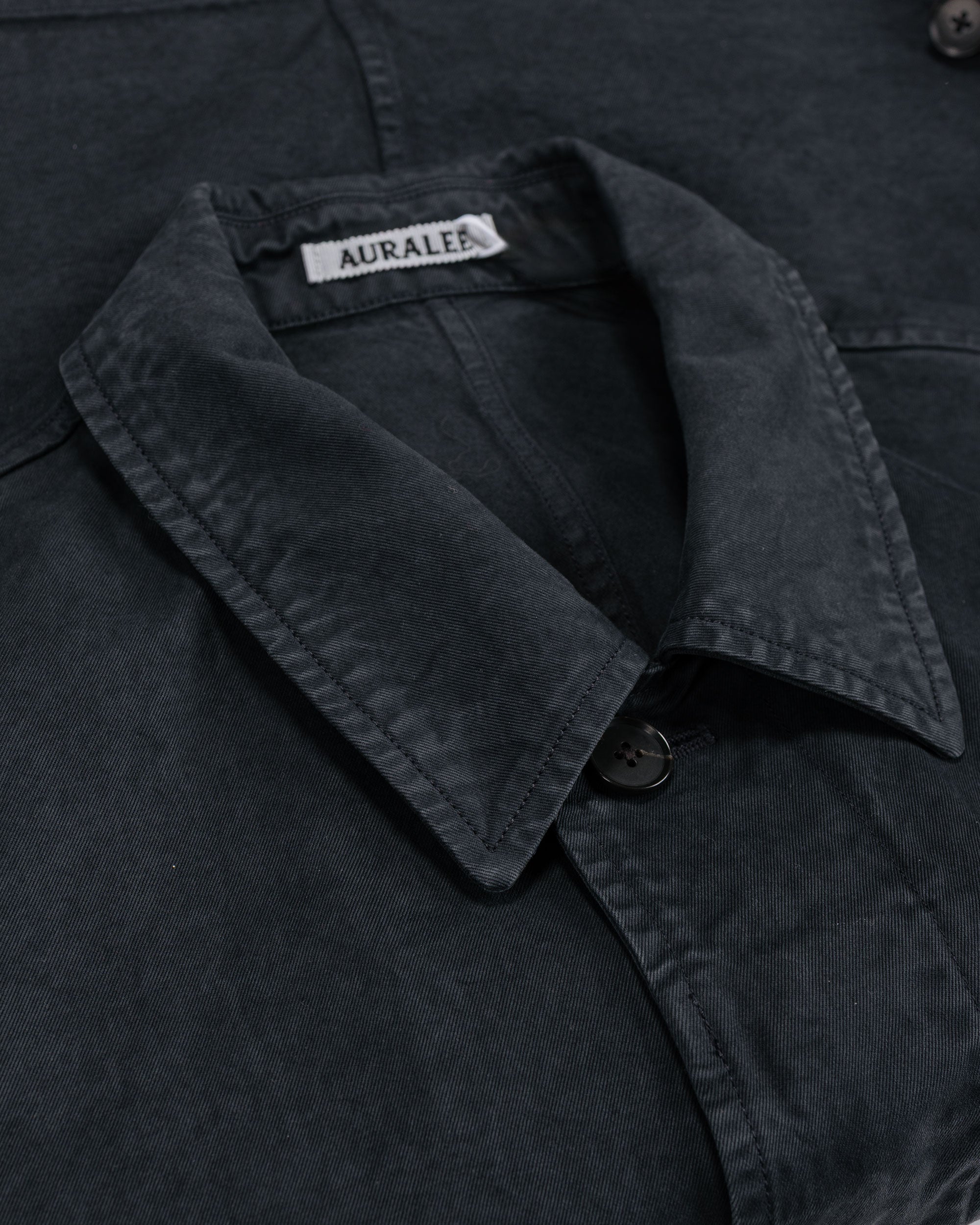 Auralee Garment Dyed Finx Light Chino Blouson Black