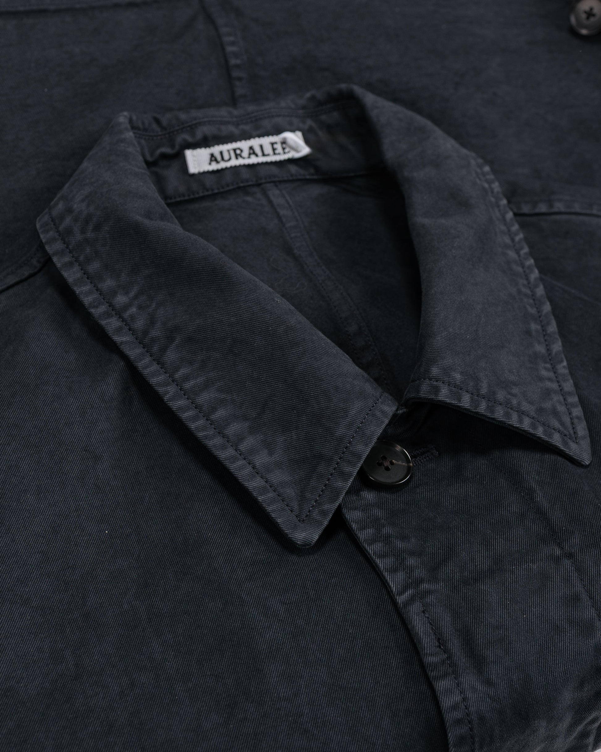 Auralee Garment Dyed Finx Light Chino Blouson Black