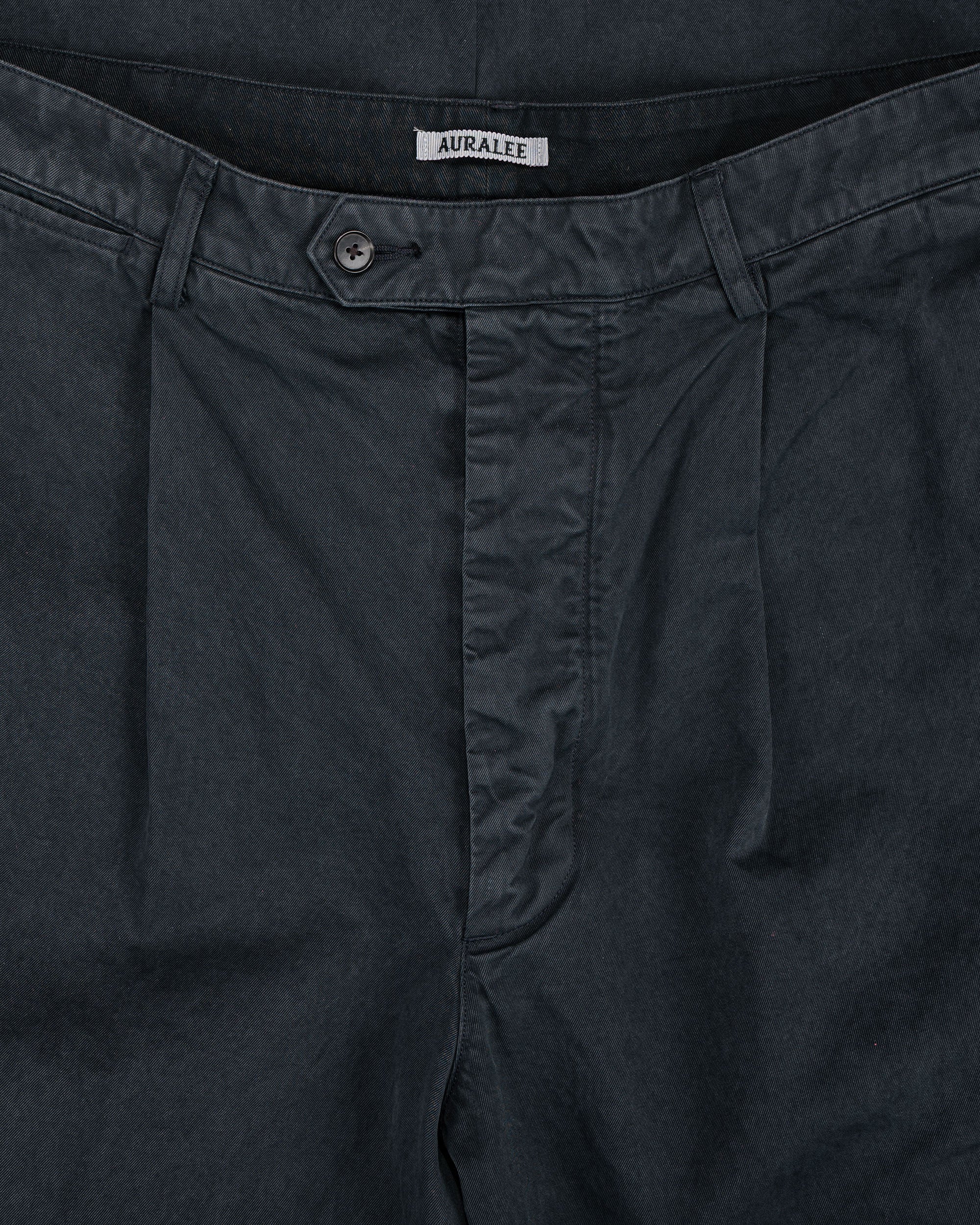 Auralee Garment Dyed Finx Light Chino One-Tuck Wide Pants Black