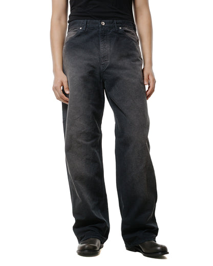 Auralee Garment Dyed Organic Cotton Duck Painter Pants Faded Black