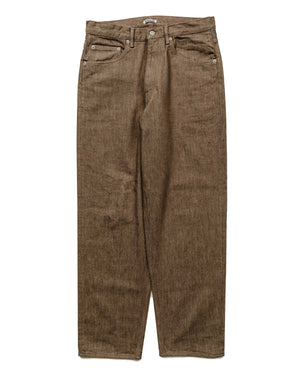 Auralee Hard Twist Brown Denim Wide Pants Mocha Brown