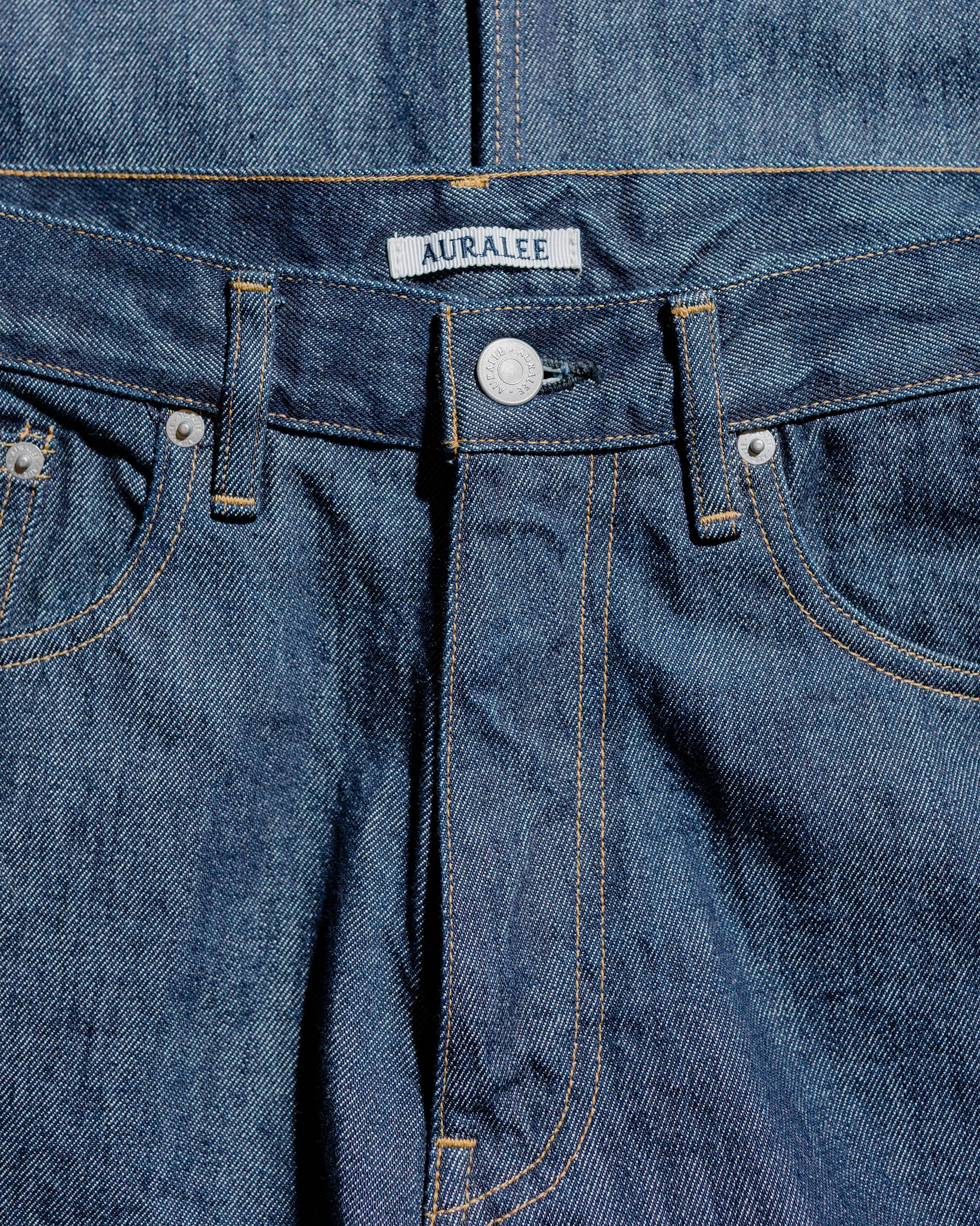 Auralee Hard Twist Denim 5P Pants Indigo