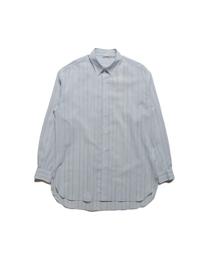 Auralee Hard Twist Finx Organdy Stripe Shirt Light Blue Stripe