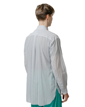 Auralee Hard Twist Finx Organdy Stripe Shirt Light Blue Stripe model back