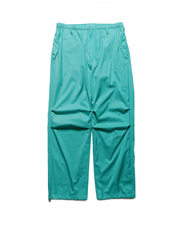 Auralee Hard Twist Polyester Satin Laminate Field Pants Turquoise Blue