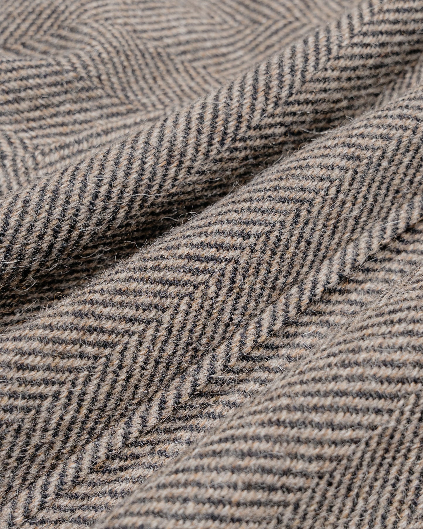 Auralee Lama Shetland Wool Tweed Zip Blouson Khaki Tweed fabric