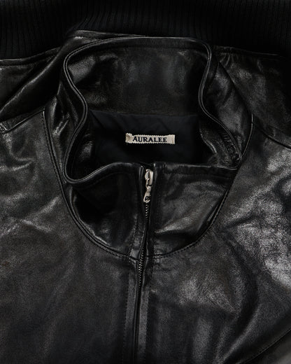 Auralee Lamb Leather Zip Blouson Black