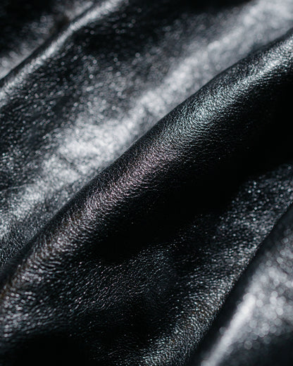 Auralee Lamb Leather Zip Blouson Black