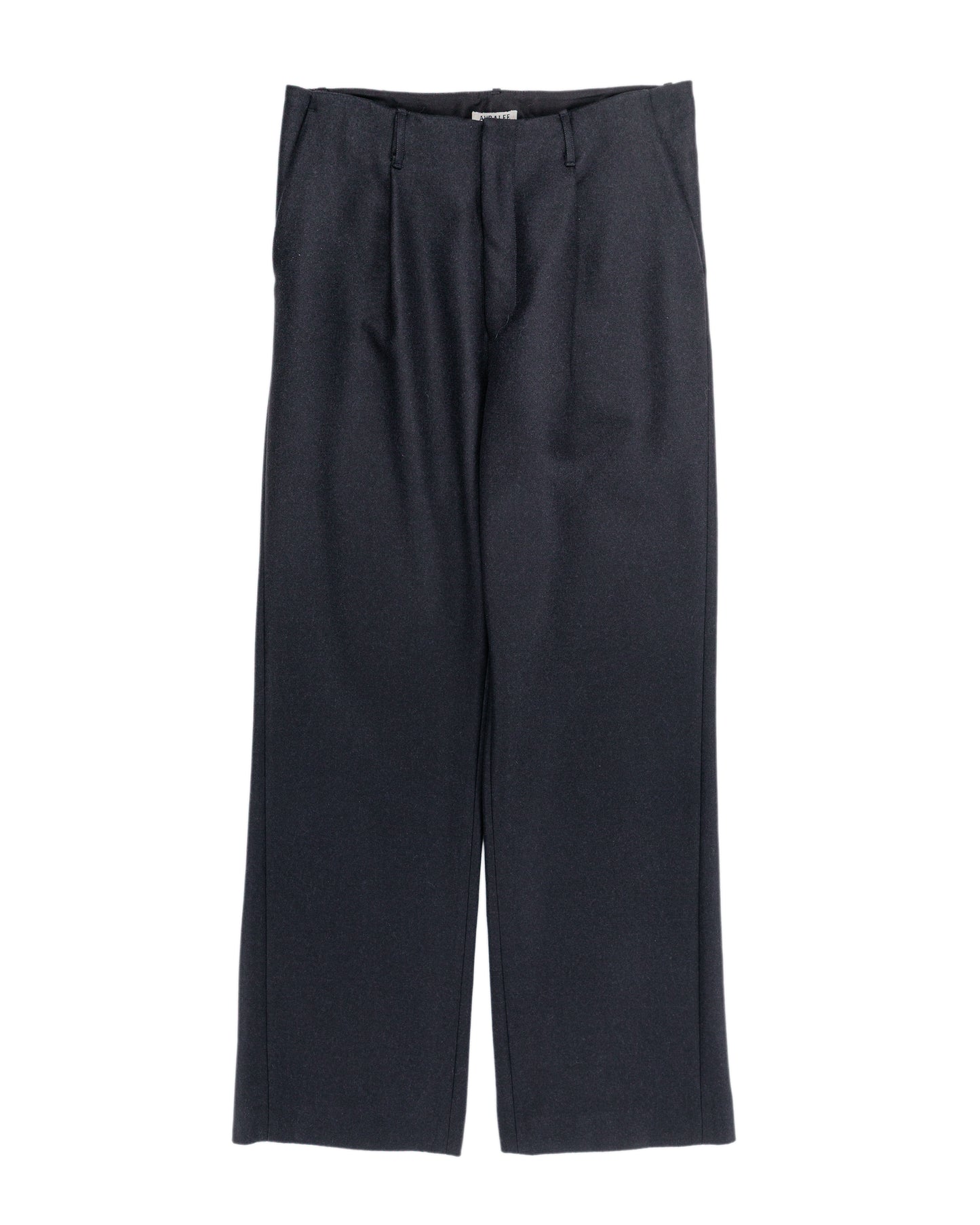 Auralee Light Melton One-Tuck Slacks Dark Charcoal
