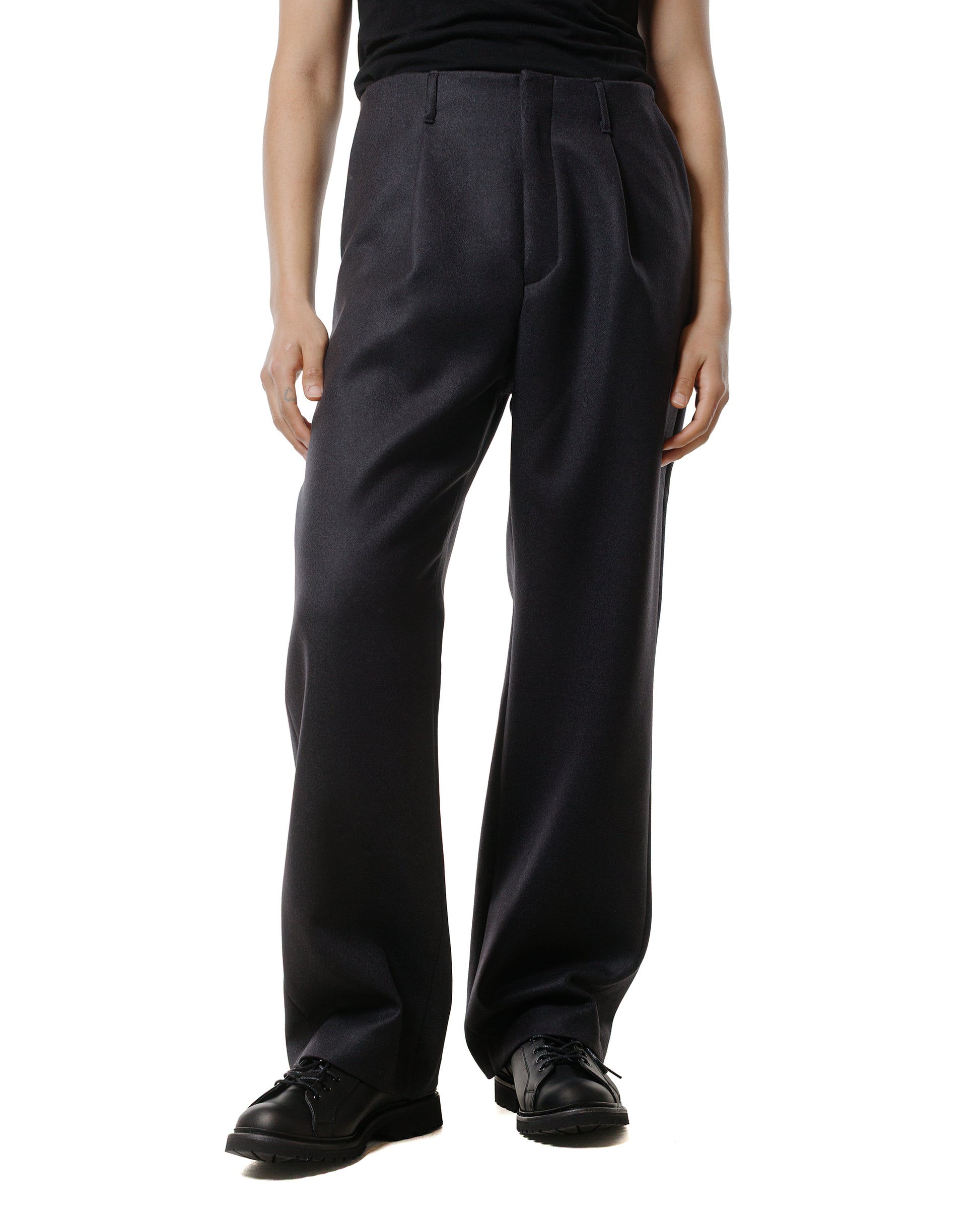 Auralee Light Melton One-Tuck Slacks Dark Charcoal