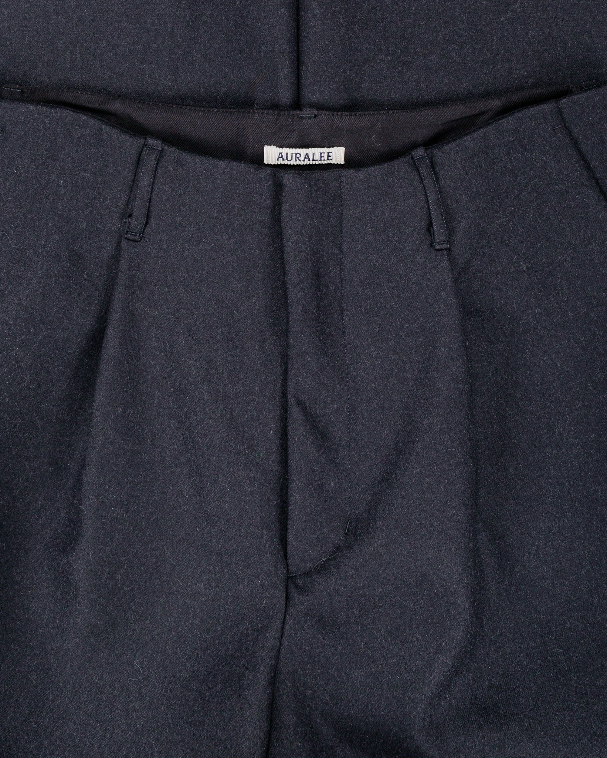Auralee Light Melton One-Tuck Slacks Dark Charcoal