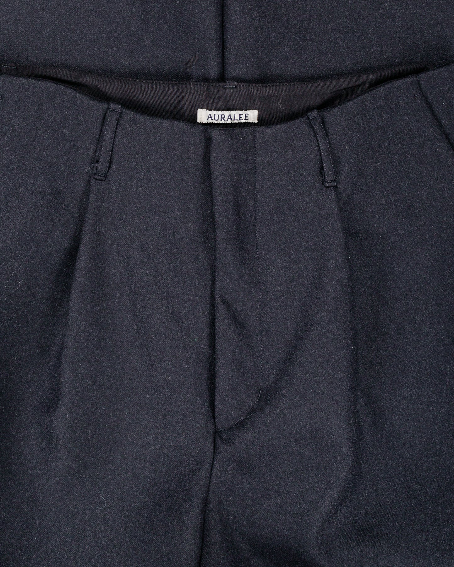 Auralee Light Melton One-Tuck Slacks Dark Charcoal