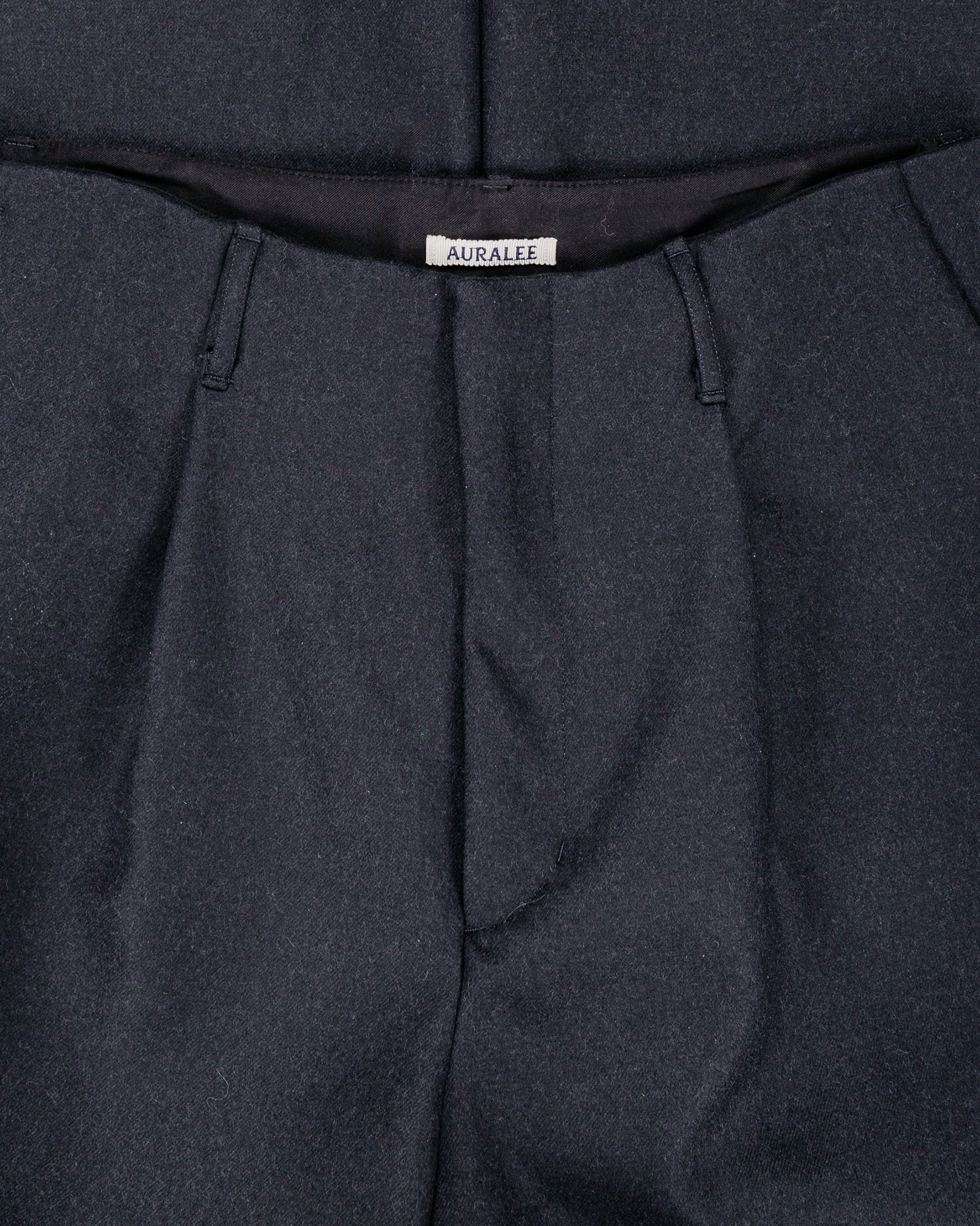 Auralee Light Melton One-Tuck Slacks Dark Charcoal