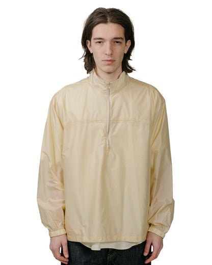 Auralee Light Nylon Half Zip Pullover Light Yellow model front