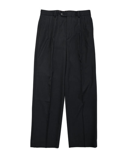 Auralee Light Wool Max Gabardine Two-Tuck Slacks Top Black