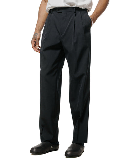 Auralee Light Wool Max Gabardine Two-Tuck Slacks Top Black