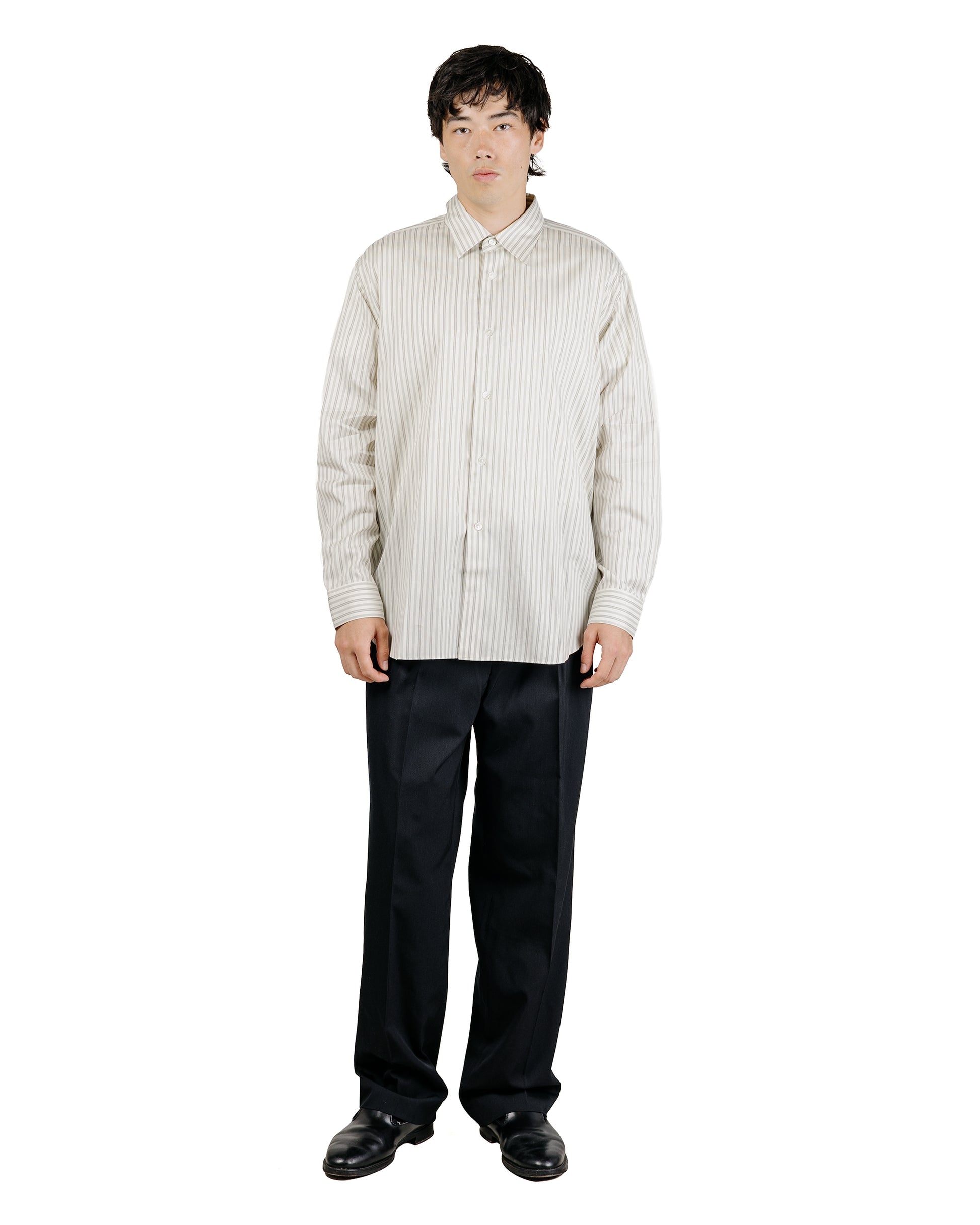 lost & found Auralee Auralee Light Wool Max Gabardine Two-Tuck Slacks Top Black
