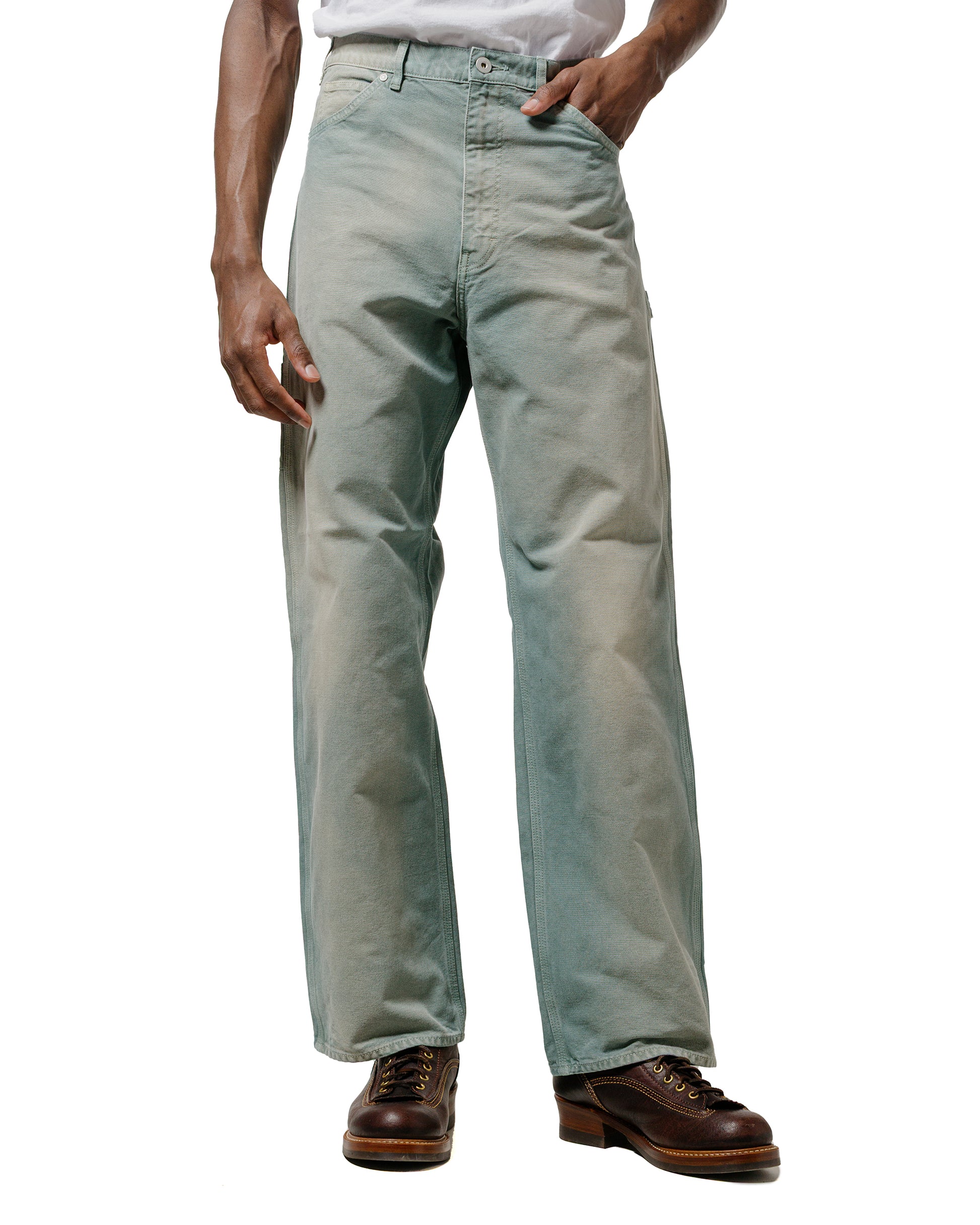 Auralee Organic Cotton Duck Pants Ash Green