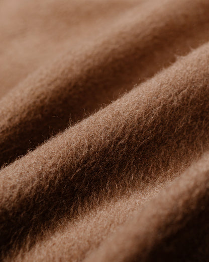 Auralee Pure Silk Comfort Fleece Half Zip P/O Brown