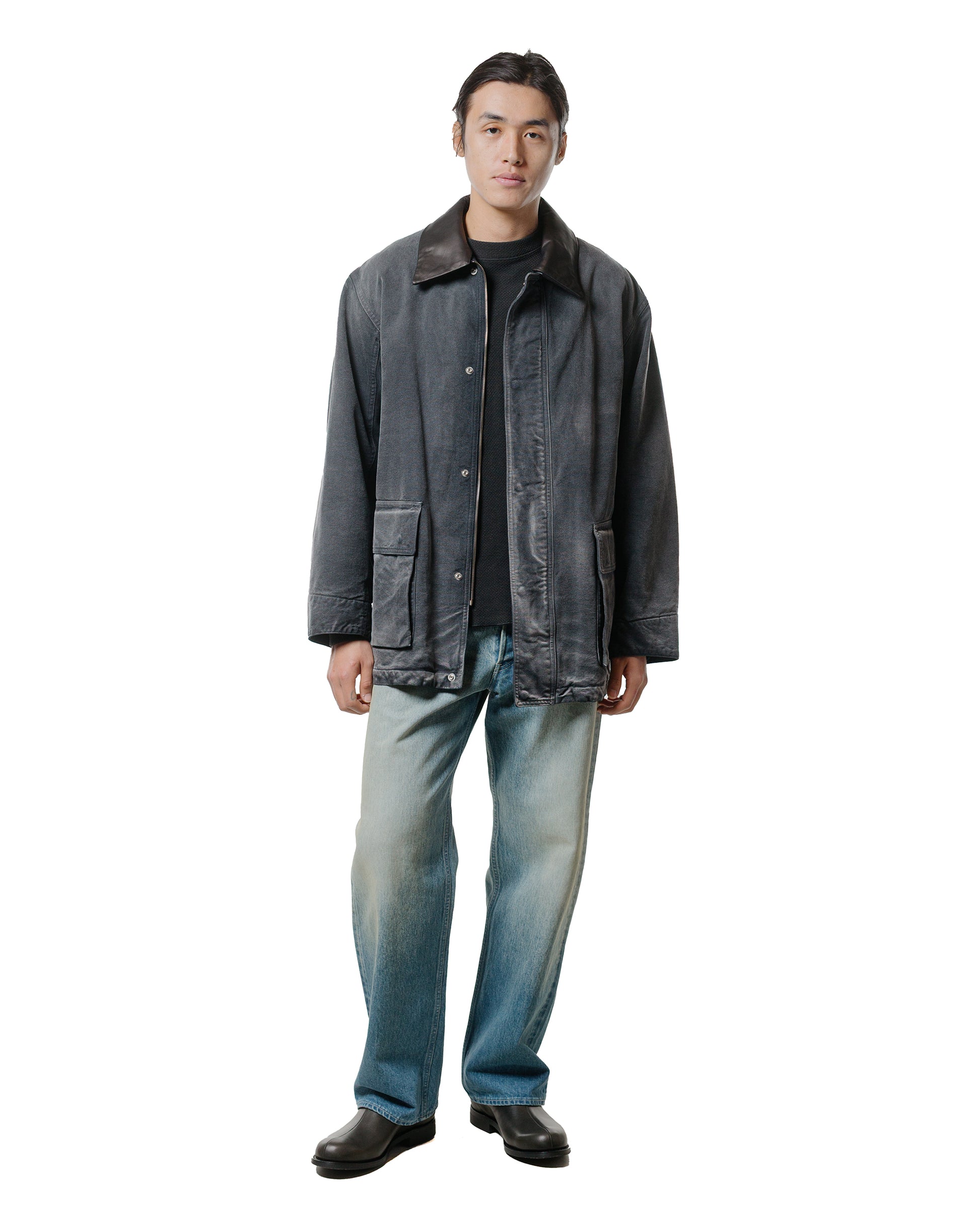 Auralee Selvedge Faded Heavy Denim Wide Pants Faded Indigo