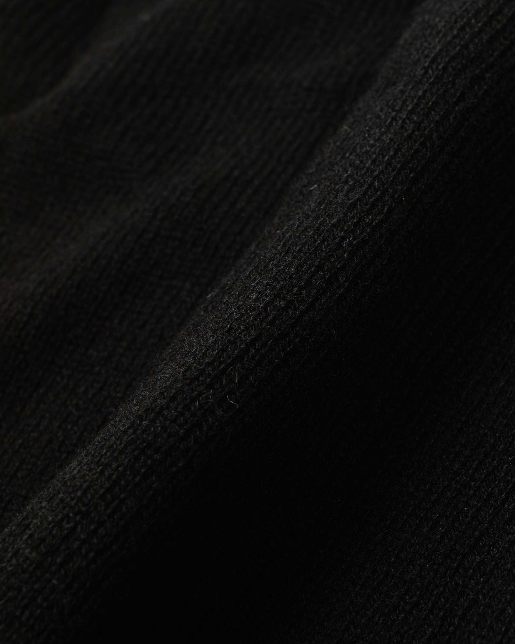 Auralee Shetland Wool Cashmere Knit Cardigan Black Fabric