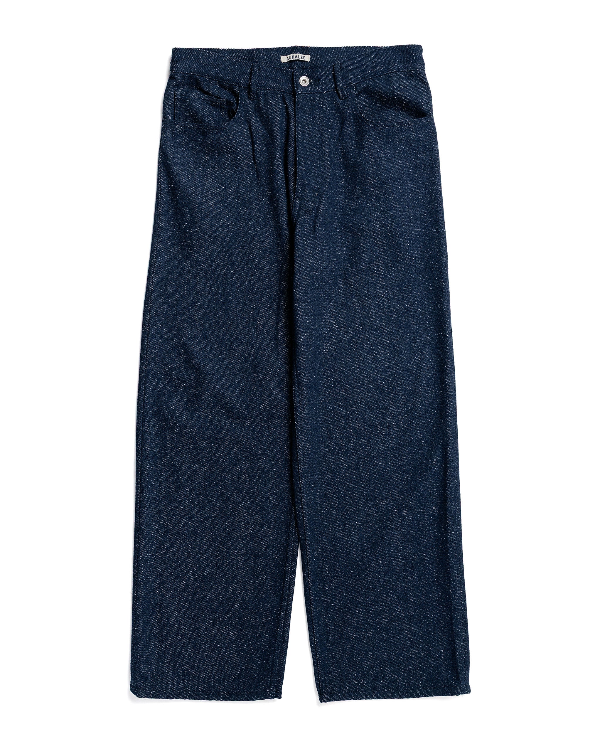 Auralee Light Wool Max Gabardine Two-Tuck Slacks Top Black
