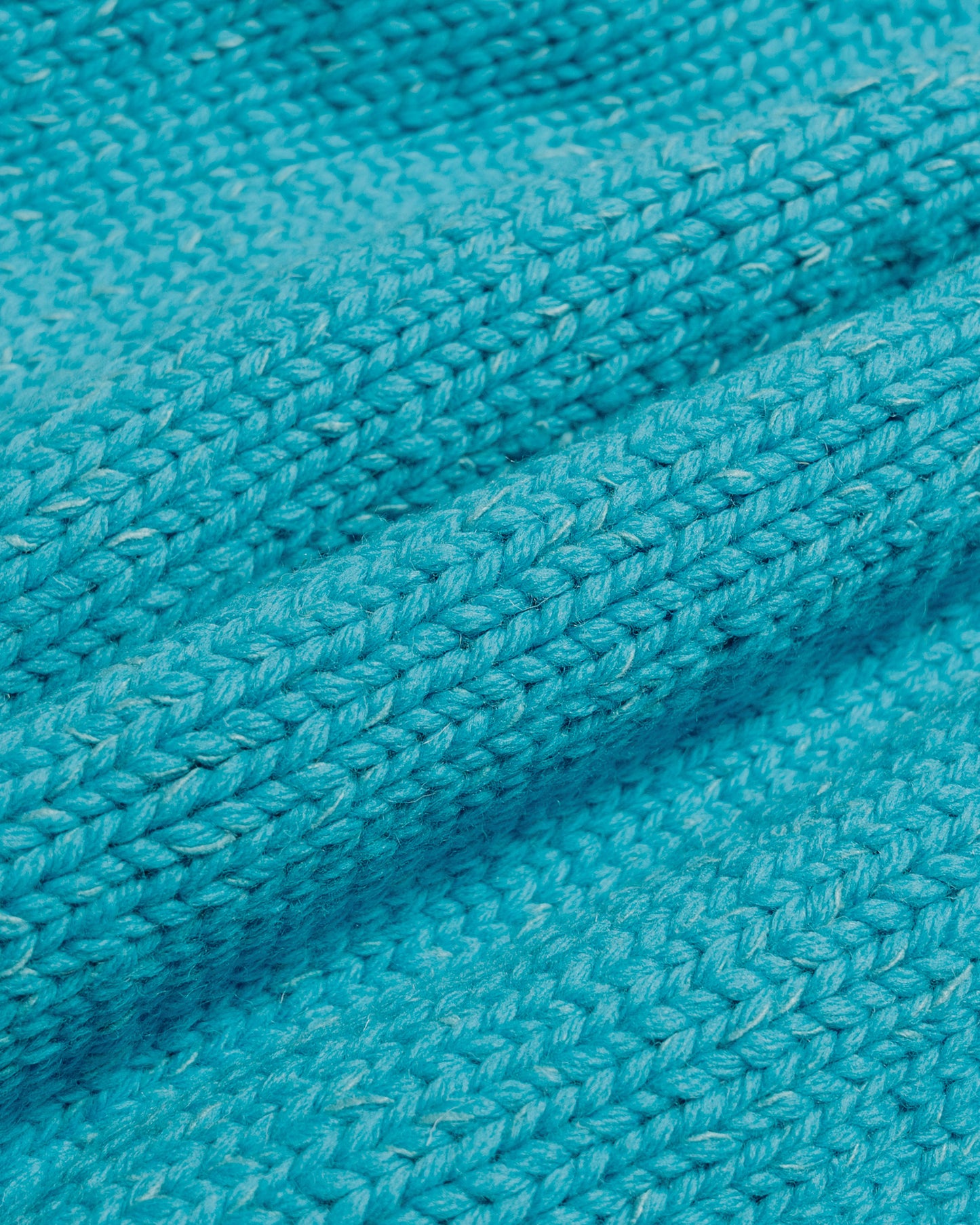 Auralee Silk Wool Hand Knit Cowichan Aqua Blue fabric